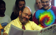Pastor Rees Reads a Greek Newspaper
